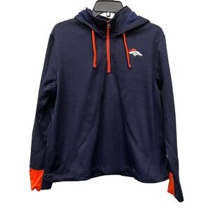 Denver Broncos Pullover Hoodie Sweatshirt Men's XL Navy Orange Athletic Gear